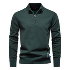 Pull homme col montant demi-zip