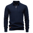 Pull homme col montant texturé