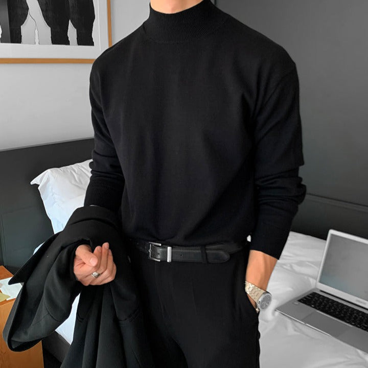 Pull homme col montant