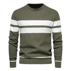Pull homme col rond rayé