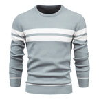 Pull homme col rond rayé
