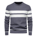 Pull homme col rond rayé