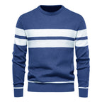 Pull homme col rond rayé