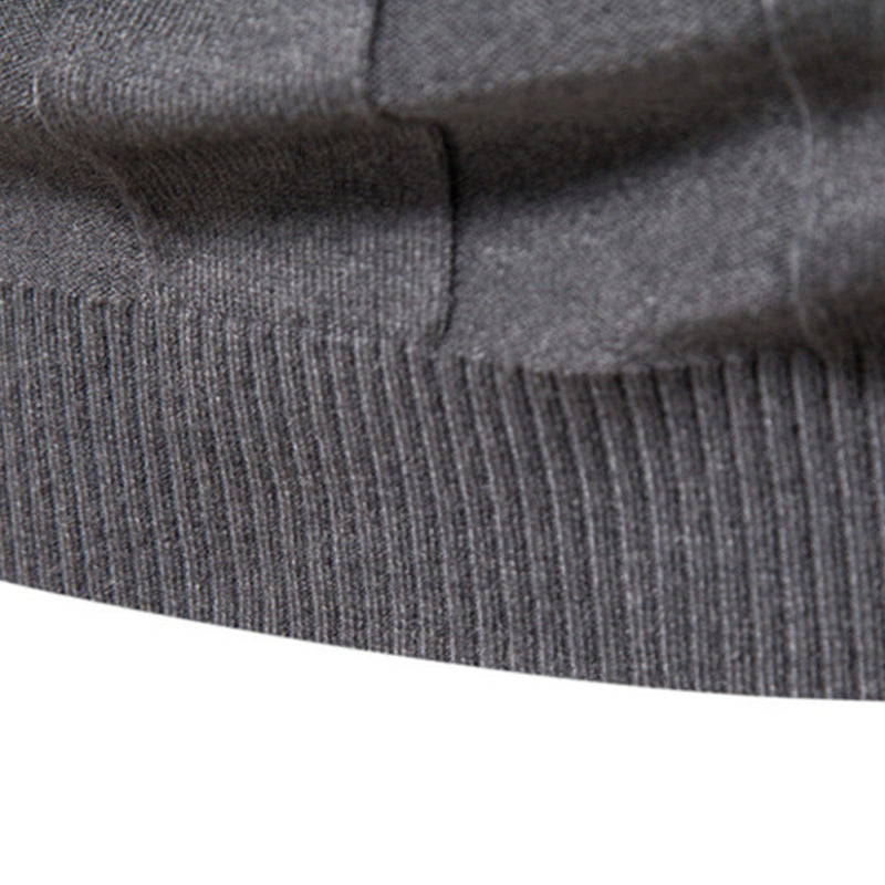 Pull homme col roulé côtelé