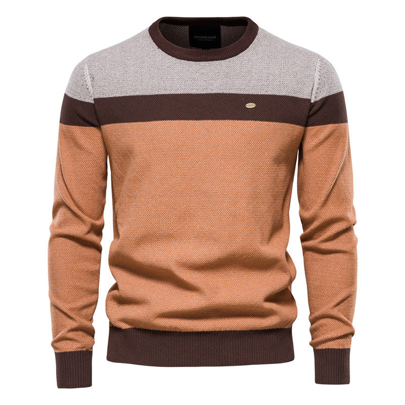 Pull homme colorblock col rond