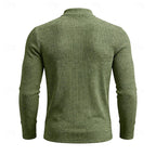 Pull homme côtelé à col montant