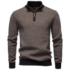 Pull homme demi-zip à motifs
