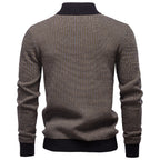 Pull homme demi-zip à motifs