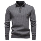 Pull homme demi-zip à motifs