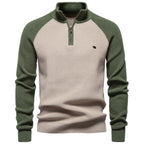 Pull homme demi-zip bicolore