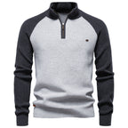 Pull homme demi-zip bicolore