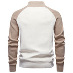 Pull homme demi-zip bicolore