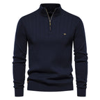 Pull homme demi-zip côtelé