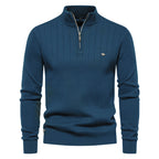 Pull homme demi-zip côtelé