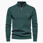 Pull homme demi-zip côtelé