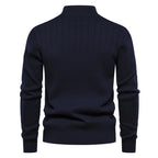 Pull homme demi-zip côtelé