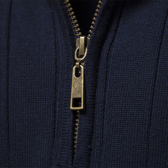 Pull homme demi-zip côtelé