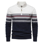 Pull homme demi-zip jacquard