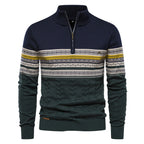 Pull homme demi-zip jacquard