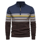 Pull homme demi-zip jacquard