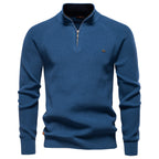 Pull homme demi-zippé côtelé
