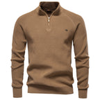 Pull homme demi-zippé côtelé