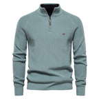 Pull homme demi-zippé côtelé