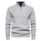 Pull homme demi-zippé côtelé