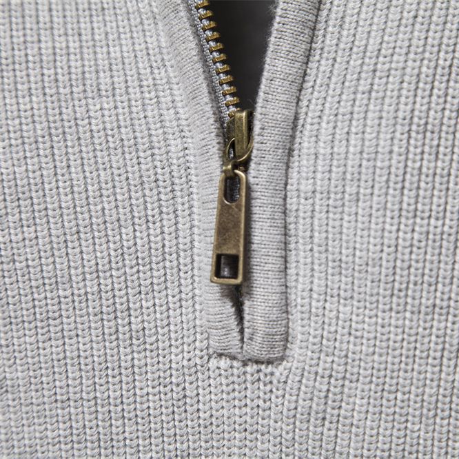 Pull homme demi-zippé côtelé