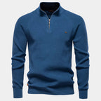 Pull homme col montant zippé