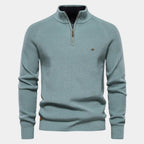 Pull homme col montant zippé