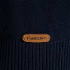 Pull homme rayé col zippé