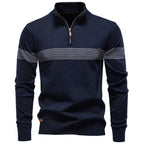 Pull homme rayé demi-zip