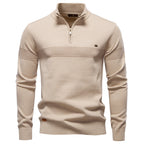 Pull homme rayé demi-zip