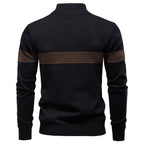 Pull homme rayé demi-zip