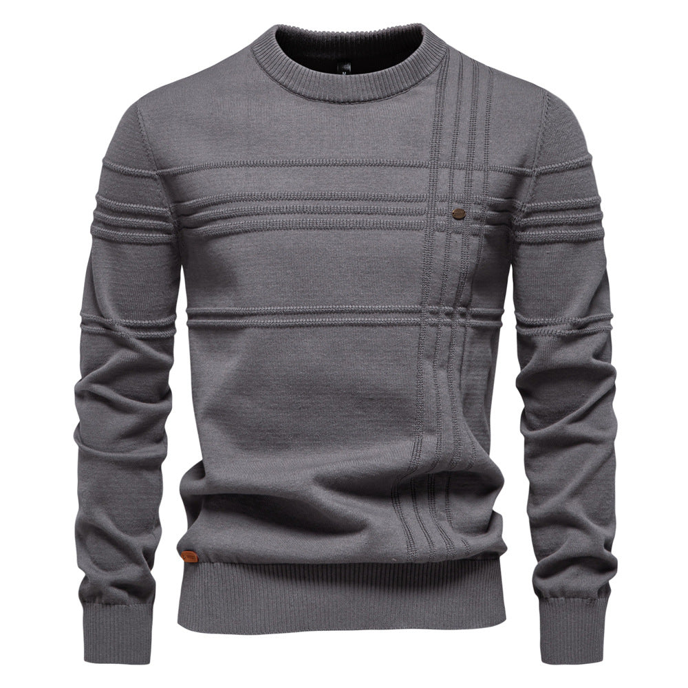 Pull homme texturé à lignes