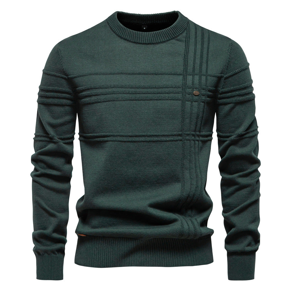 Pull homme texturé à lignes