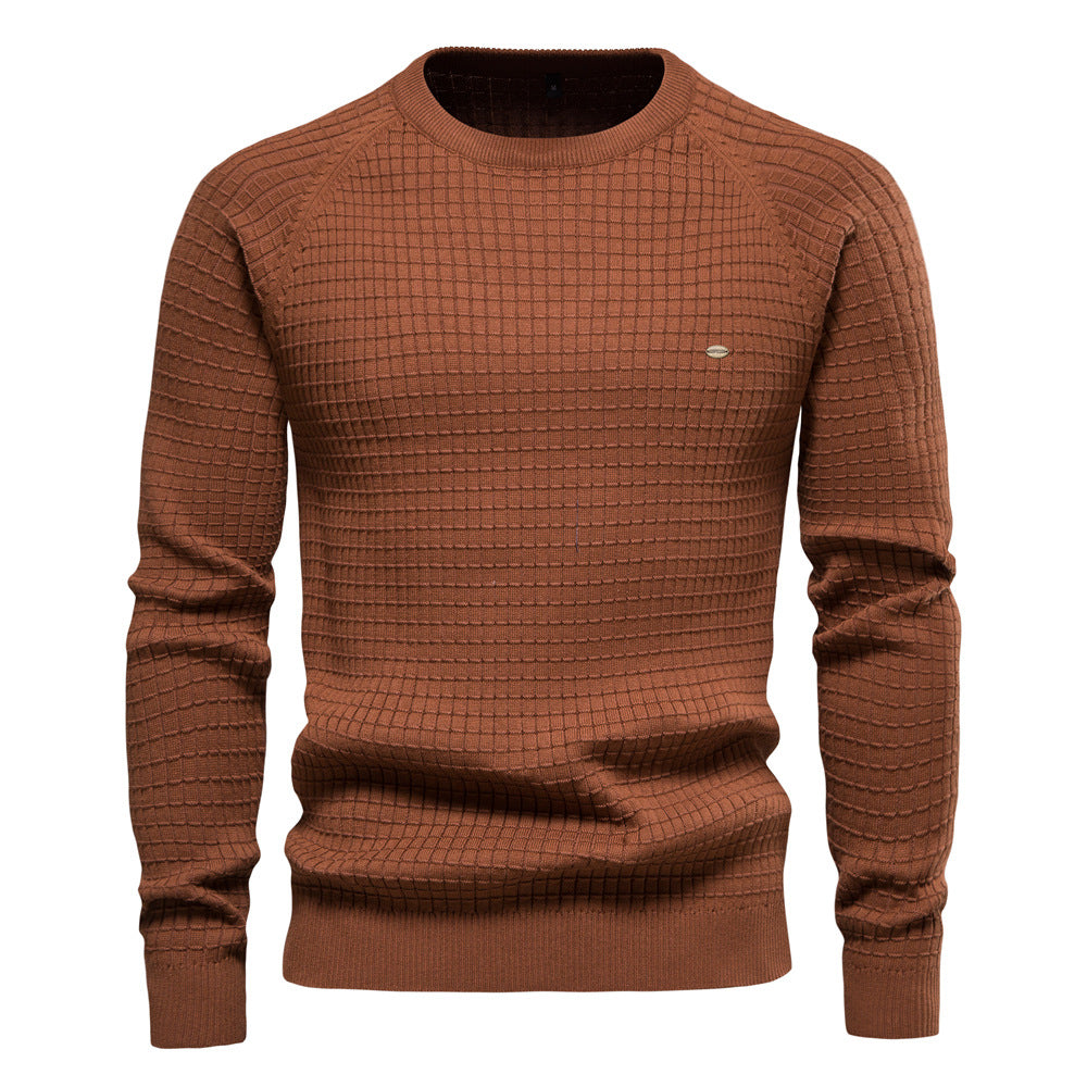 Pull homme texturé à col rond