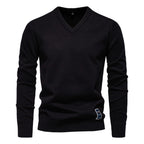 Pull homme uni col V