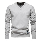Pull homme uni col V
