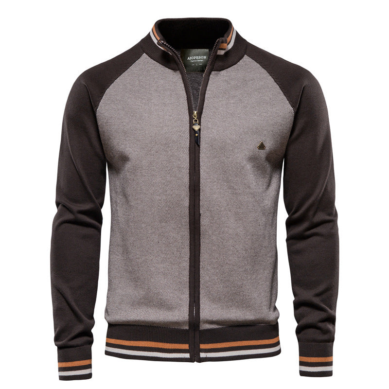 Pull homme zippé bicolore