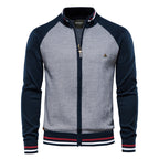 Pull homme zippé bicolore