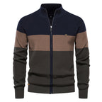 Pull homme zippé colorblock