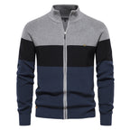 Pull homme zippé colorblock