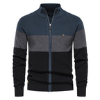 Pull homme zippé colorblock