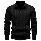 Pull homme zippé à maille torsadée