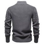 Pull homme zippé à maille torsadée