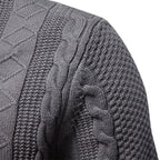Pull homme zippé à maille torsadée