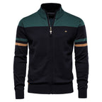 Pull homme zippé rayé
