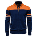 Pull homme zippé rayé